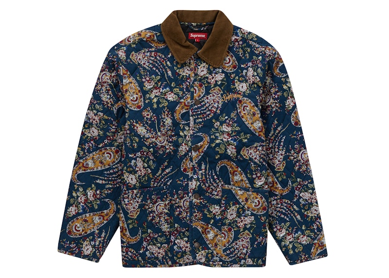 supreme quilted paisley jacket navy L-