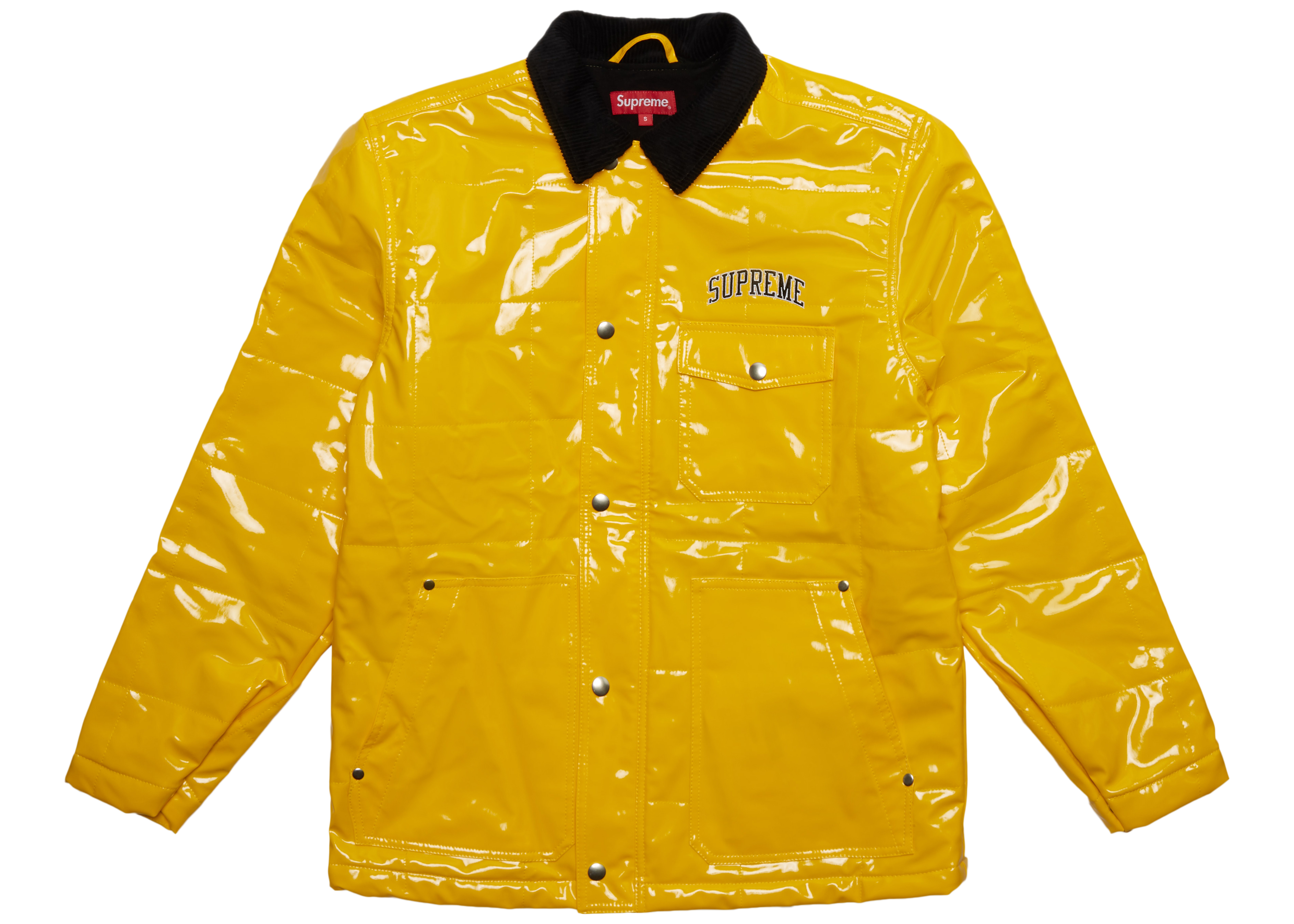 Supreme Quilted Patent Vinyl Work Jacket Yellow メンズ - SS18 - JP