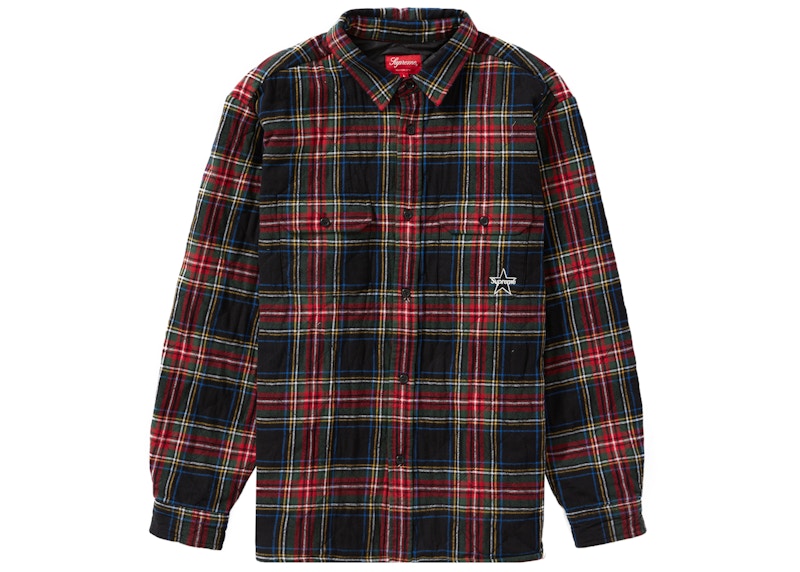 supreme quilted plaid flannel M black www.krzysztofbialy.com