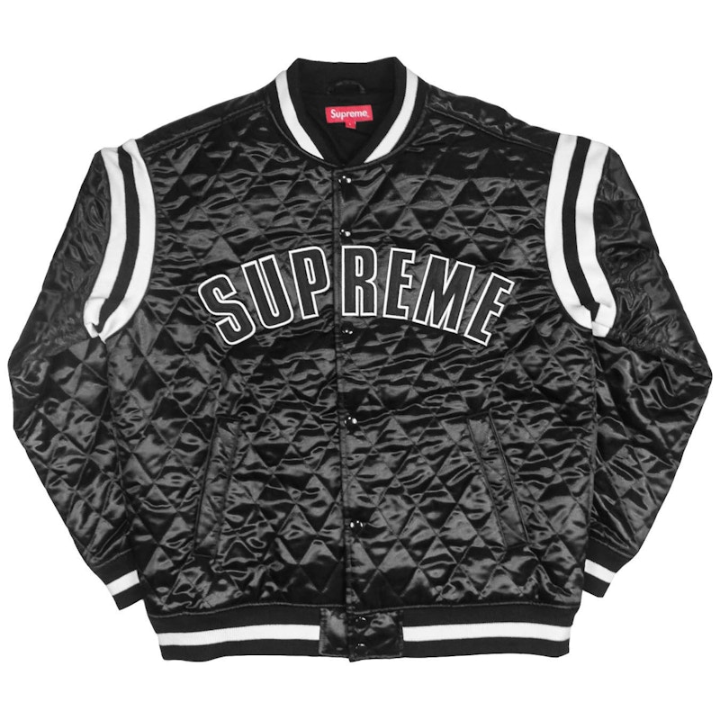 supreme Quilted Satin Varsity Jacket-