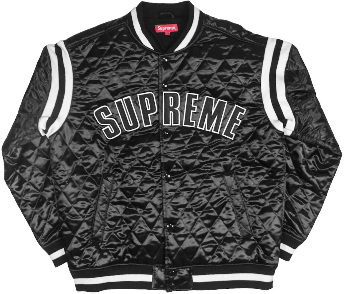 Supreme 2017 Satin Baseball Jersey - Black T-Shirts, Clothing