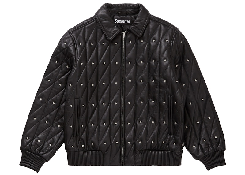 Supreme Quilted Studded Leather Jacket Black Men's - FW18 - US