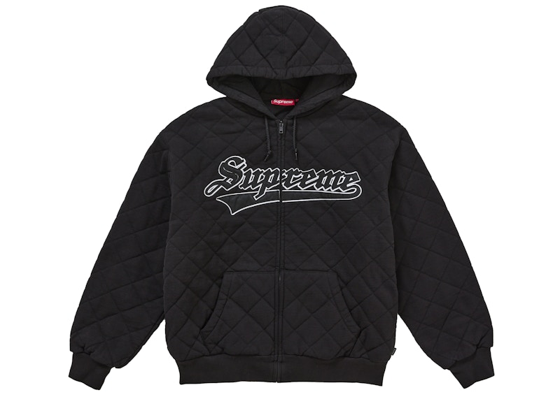 トップス SUPREME Quilted Zip Up Hooded Sweatshirt Supreme Quilted Zip Up Hooded Sweatshirt Black Men's - FW25 - US