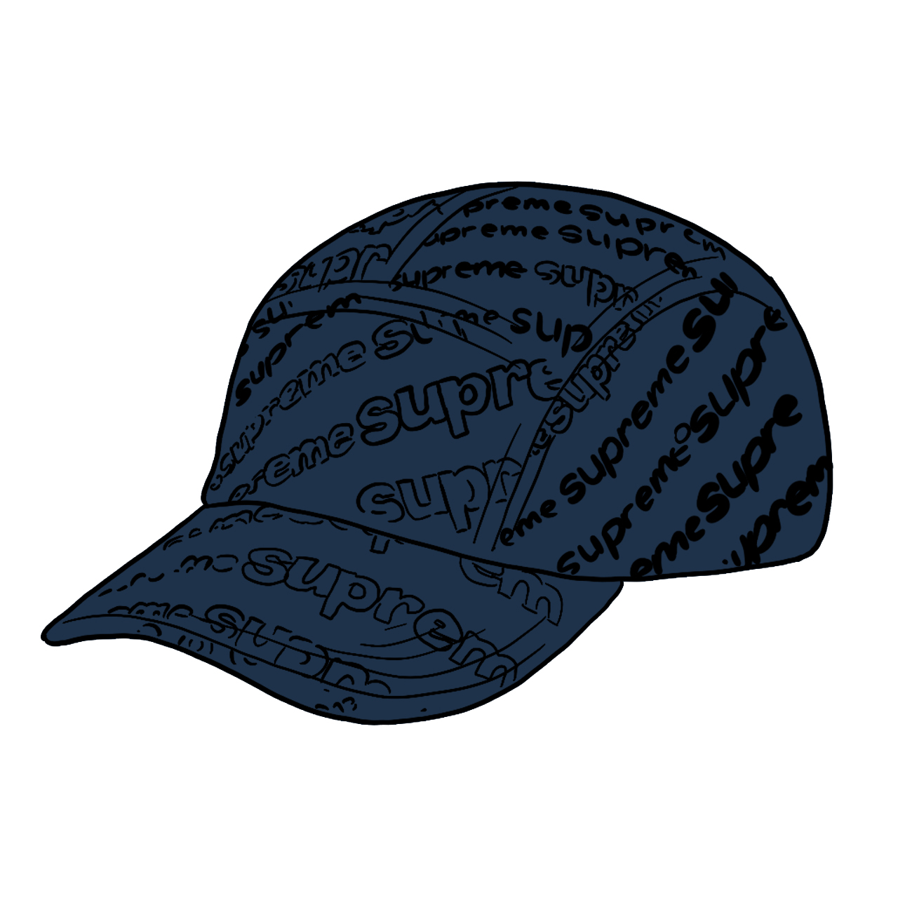 Supreme Radial Camp Cap Navy帽子