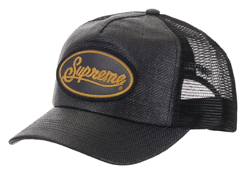 Supreme Raffia Mesh Back 5-Panel Hat Black - SS26 - US