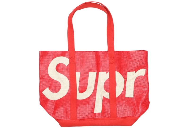 supreme raffia tote