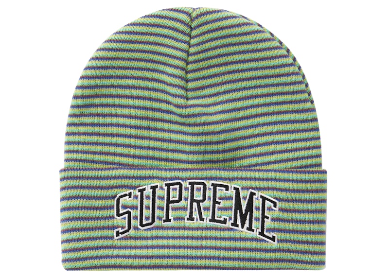 Supreme Rainbow Stripe Beanie Green - FW21 Men's - US