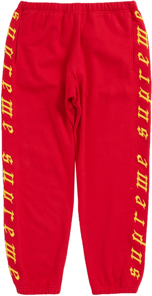 Supreme Raised Embroidery Sweatpant Red - FW21