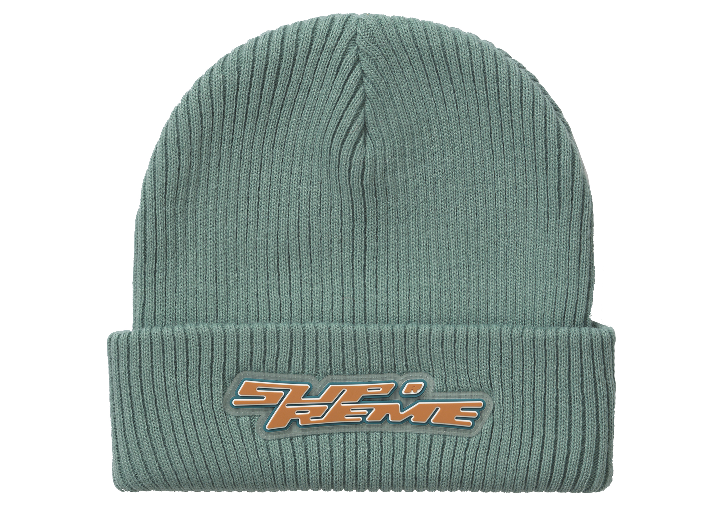 Supreme Raised Logo Patch Beanie Sage - FW21 - GB