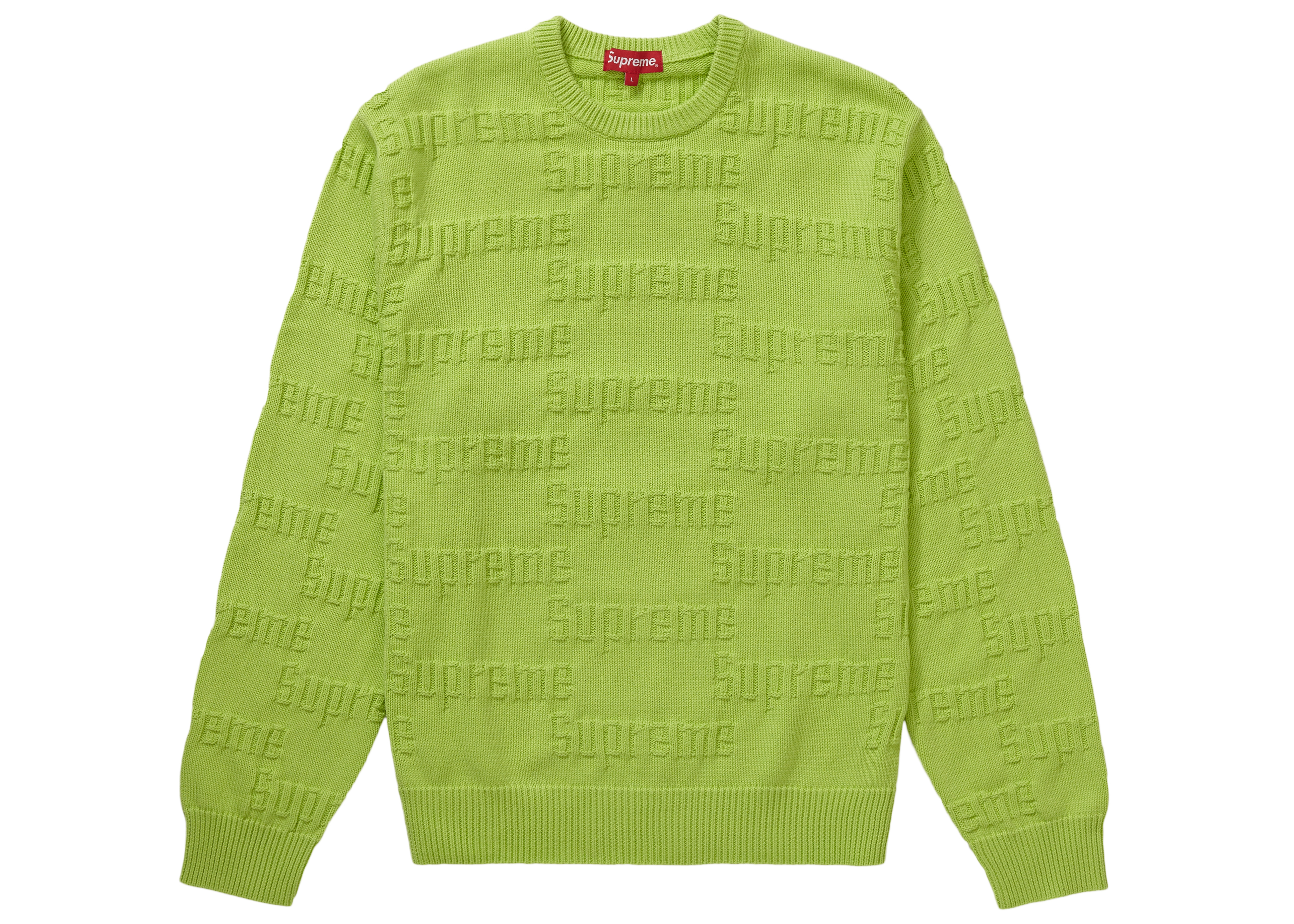 Supreme Raised Logo Sweater Acid Green 男装- FW19 - CN
