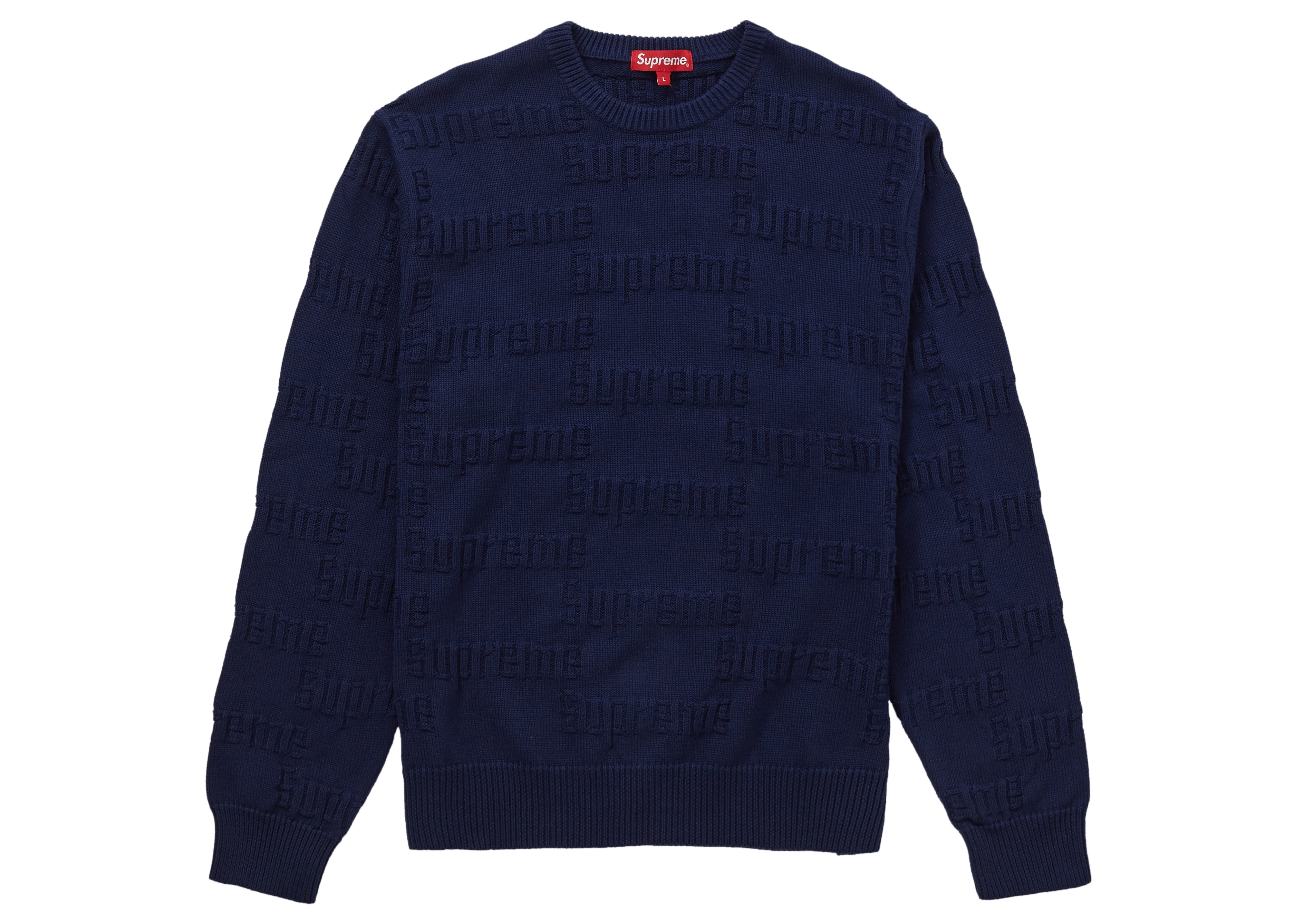 Supreme Blurred Logo Sweater Blue Men's   FW   US