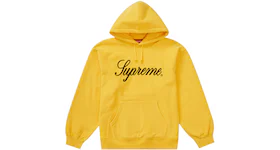 Supreme Raised Script Hooded Sweatshirt Yellow