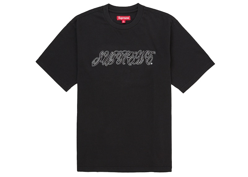 Supreme Raised Script S/S Top Black メンズ - SS26 - JP