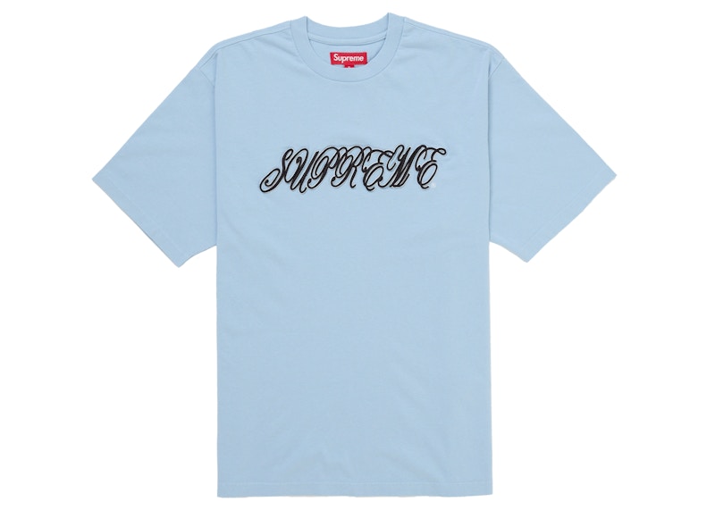 Supreme Raised Script S/S Top Light Blue メンズ - SS26 - JP