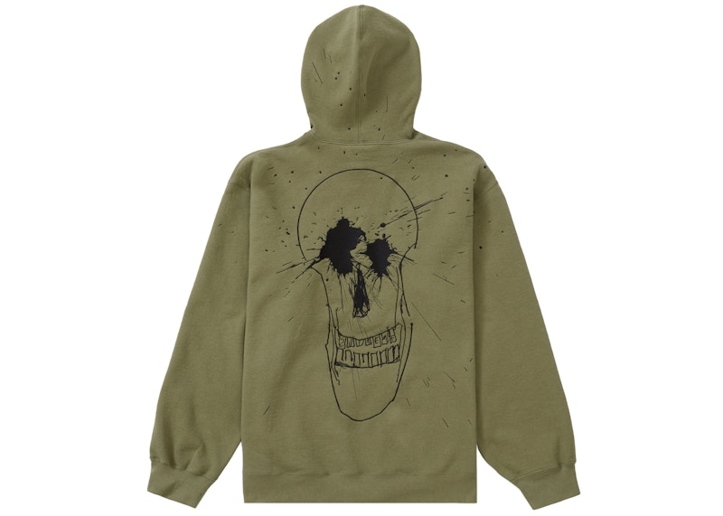 Supreme Ralph Steadman Skull Hooded Sweatshirt Light Olive Men's