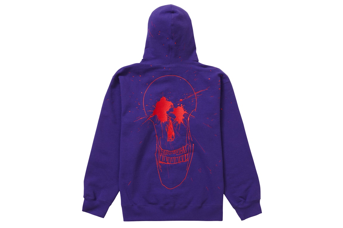 Pre-owned Supreme Ralph Steadman Skull Hooded Sweatshirt Purple