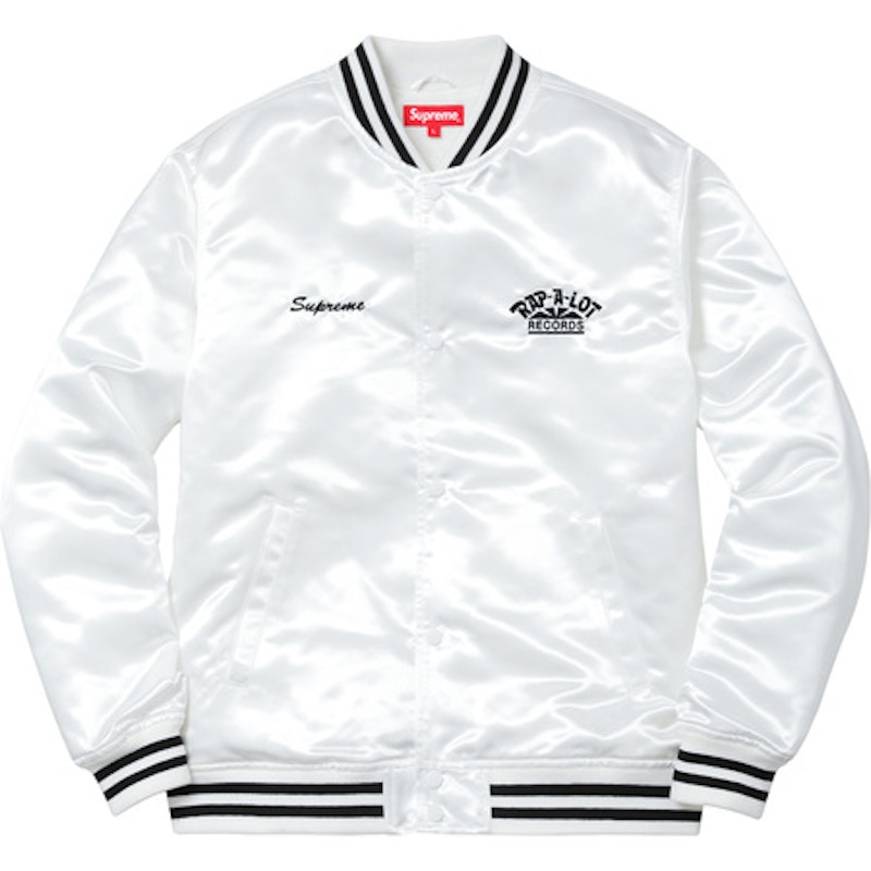 Supreme Rap A Lot Records Satin Club Jacket White Men's - SS17 - US