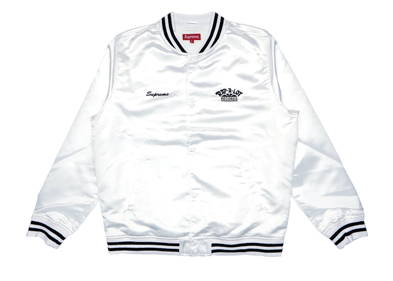 Supreme Rap A Lot Records Satin Club Jacket White Men's - SS17