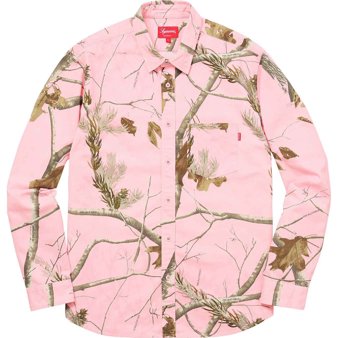 Supreme Realtree Camo Flannel Shirt Pink Men's - FW17 - US