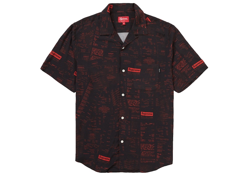 Supreme Receipts Rayon S/S Shirt Black メンズ - FW20 - JP