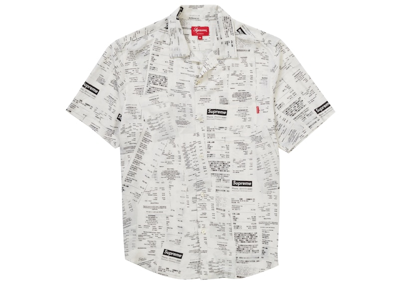 Supreme Receipts Rayon S/S Shirt White Men's - FW20 - GB