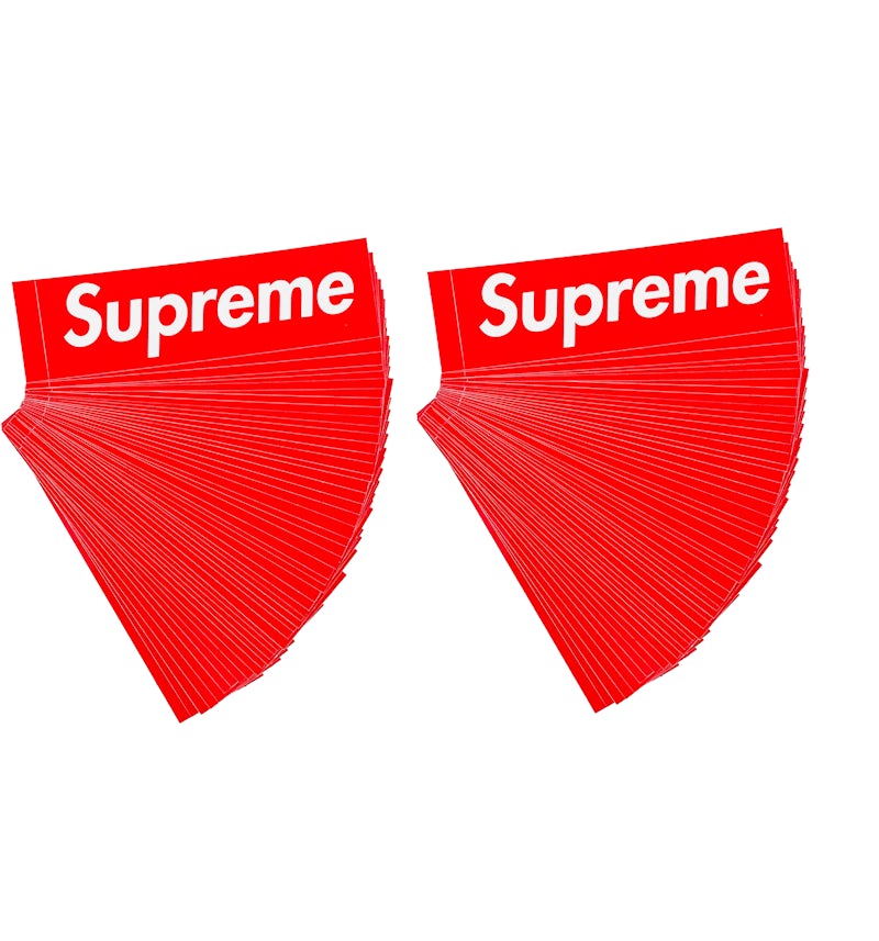 Supreme Red Box Logo 100x Sticker Lot US - Main Image