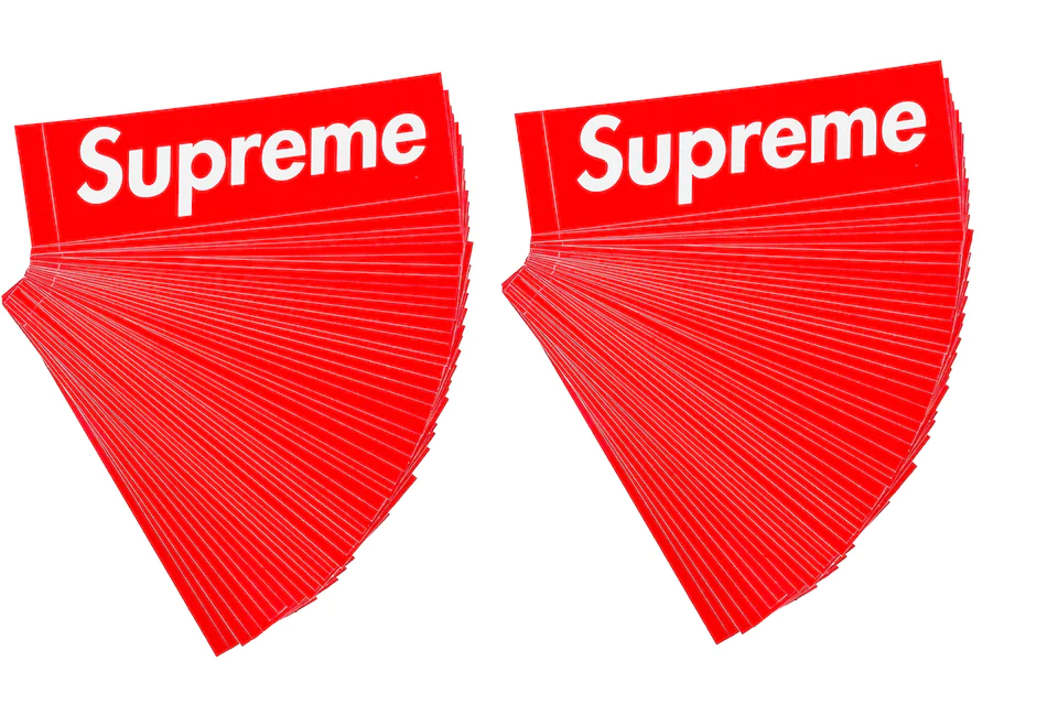 Supreme Red Box Logo 100x Sticker Lot