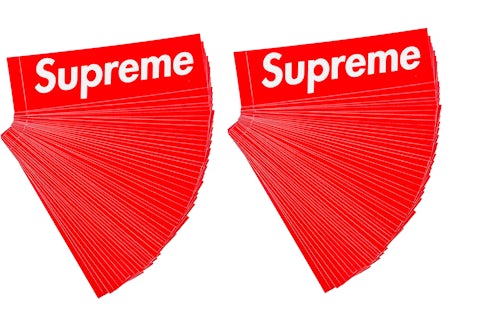 Supreme Red Box Logo 100x Sticker Lot US