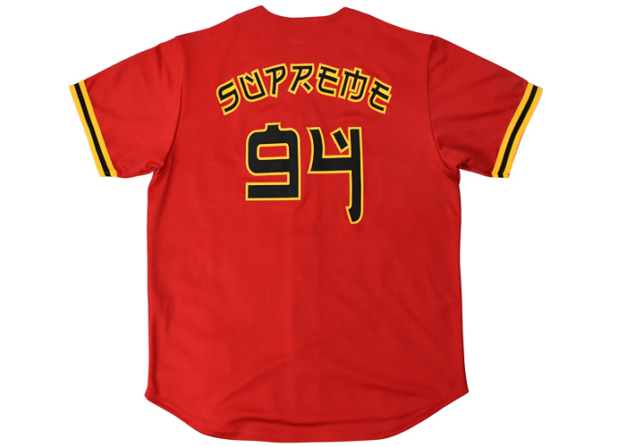 国産品 Jersey Baseball Stripe Supreme S 赤 Red ジャケット・アウター - bestcheerstone.com