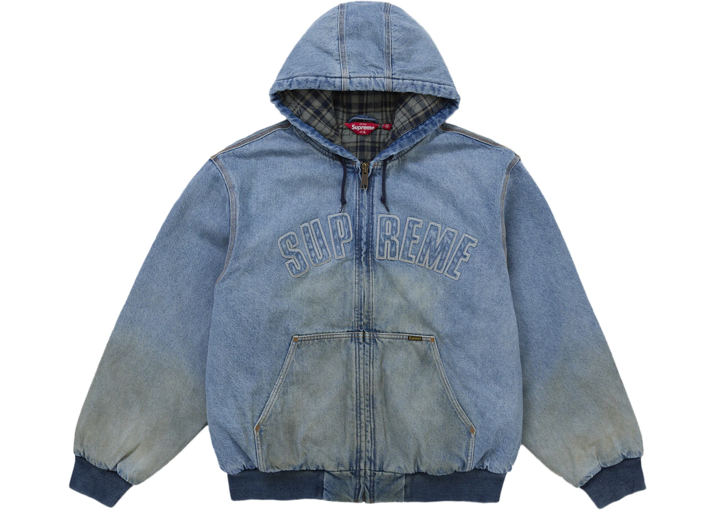 Supreme Reflective Arc Hooded Work Jacket Denim Men's FW25 US