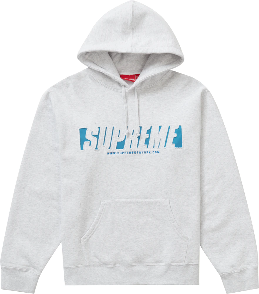 Supreme Reflective Cutout Hooded Sweatshirt Ash Grey Men's - SS20 - US