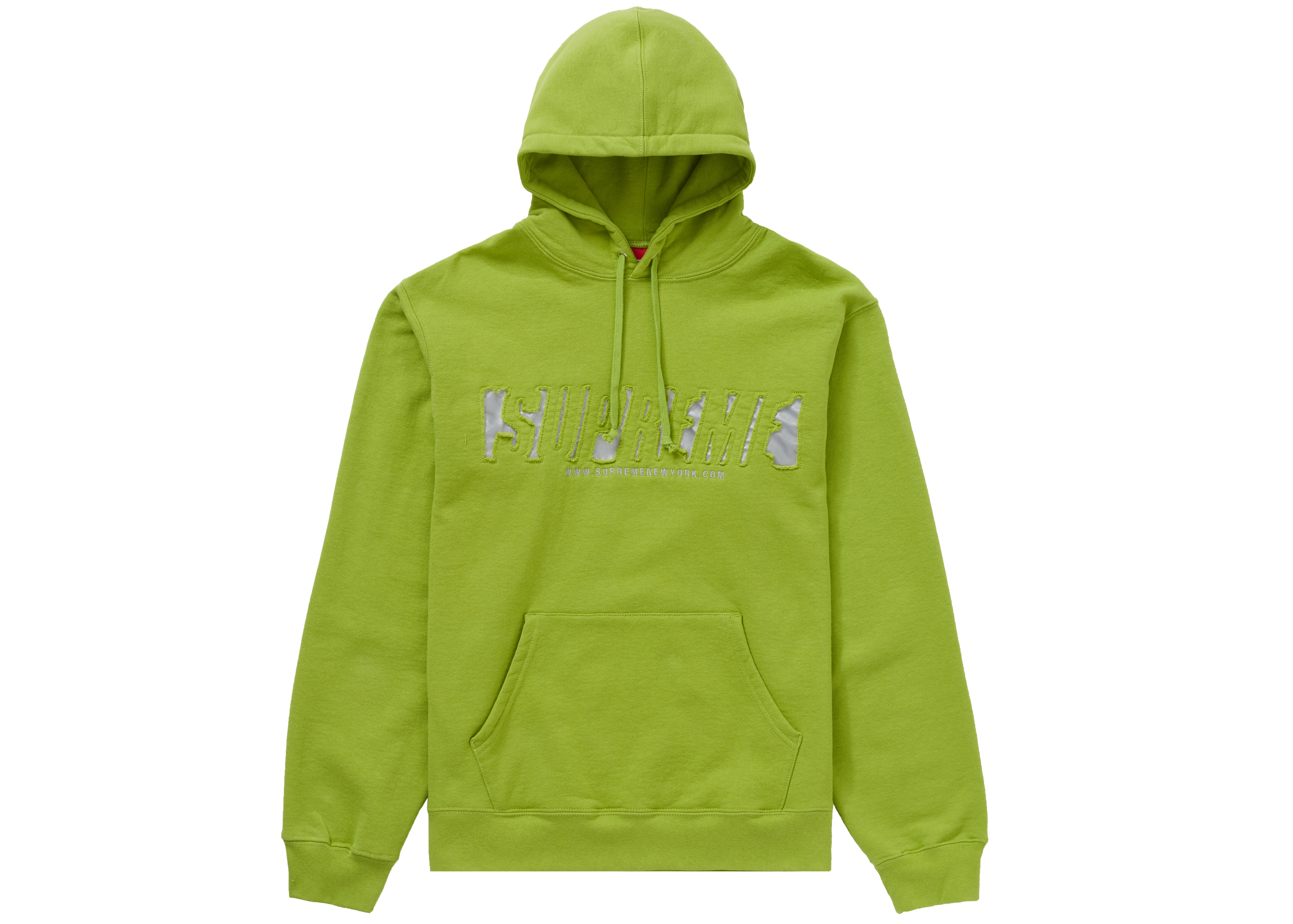 Supreme Reflective Cutout Hooded Sweatshirt Lime メンズ - SS20 - JP