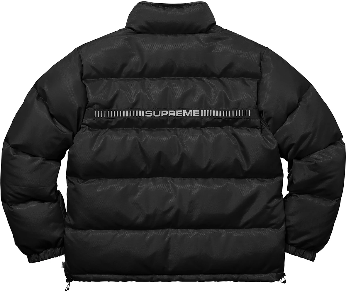 Supreme Reflective Sleeve Logo Puffy Jacket Black Men's - FW17 - US