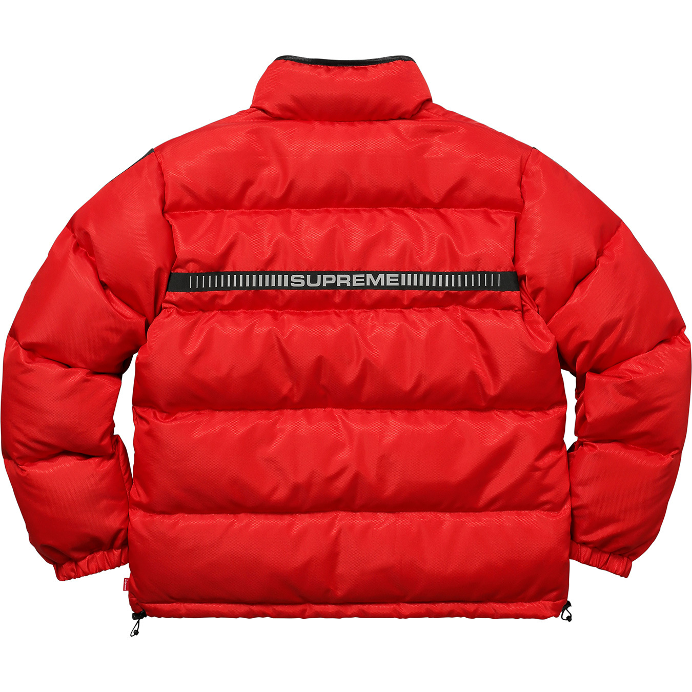 Supreme Reflective Sleeve Logo Puffy Jacket Red