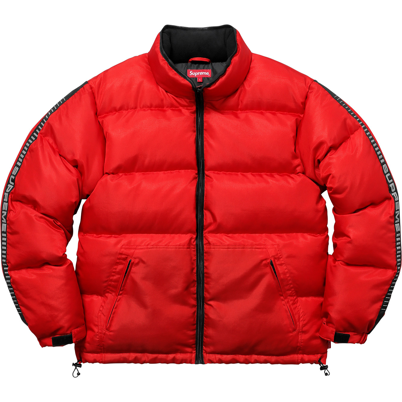 Supreme Reflective Sleeve Logo Puffy Jacket Red メンズ - FW17 - JP