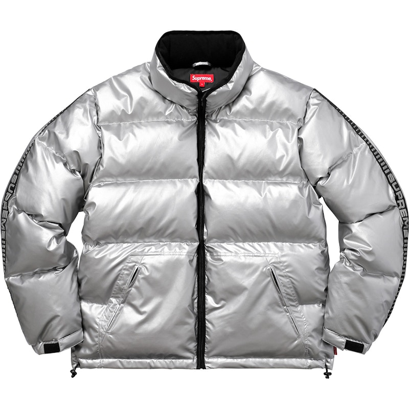 <M>Supreme sleeve logo puffy jacket