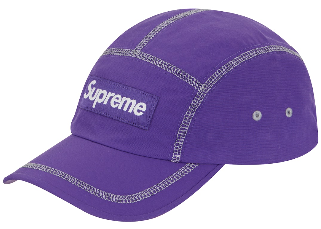 Pre-owned Supreme Reflective Stitch Camp Cap Purple