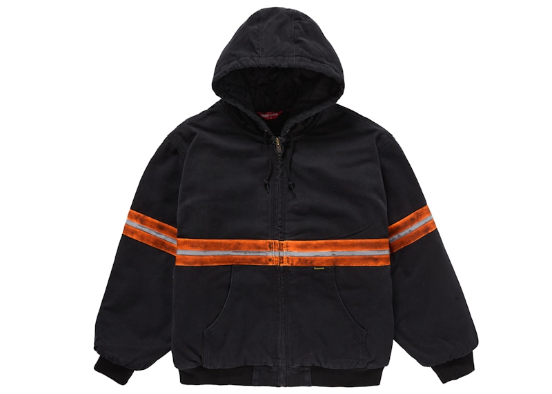 Supreme reflective stripe work jacket black on sale