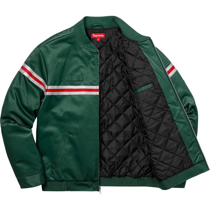 Supreme Reflective Stripe Work Jacket Dark Green Men's - SS18 - US