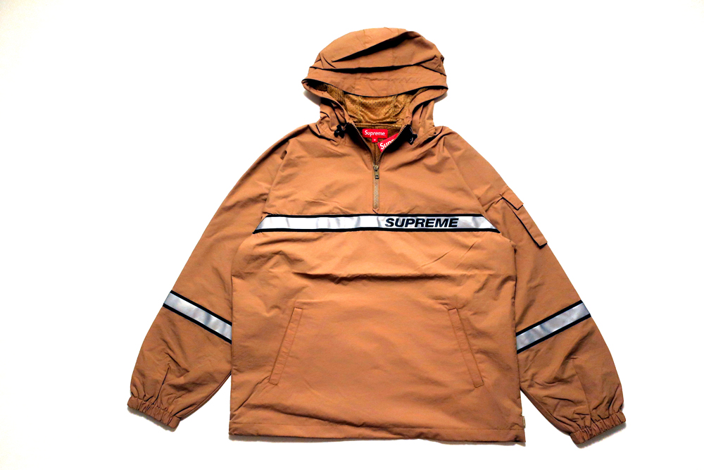 Supreme Reflective Taping Hooded Pullover Tan メンズ - SS18 - JP