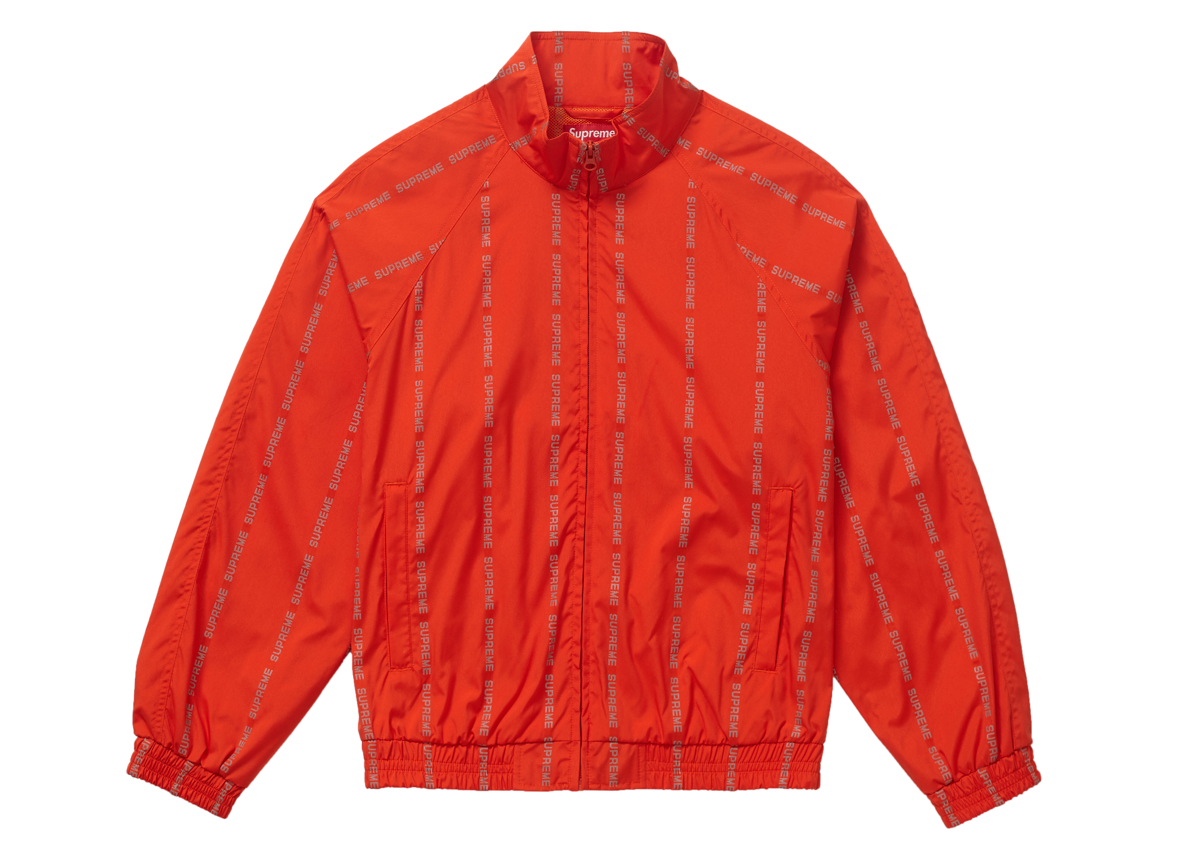 Supreme Reflective Text Track Jacket Orange メンズ - FW18 - JP