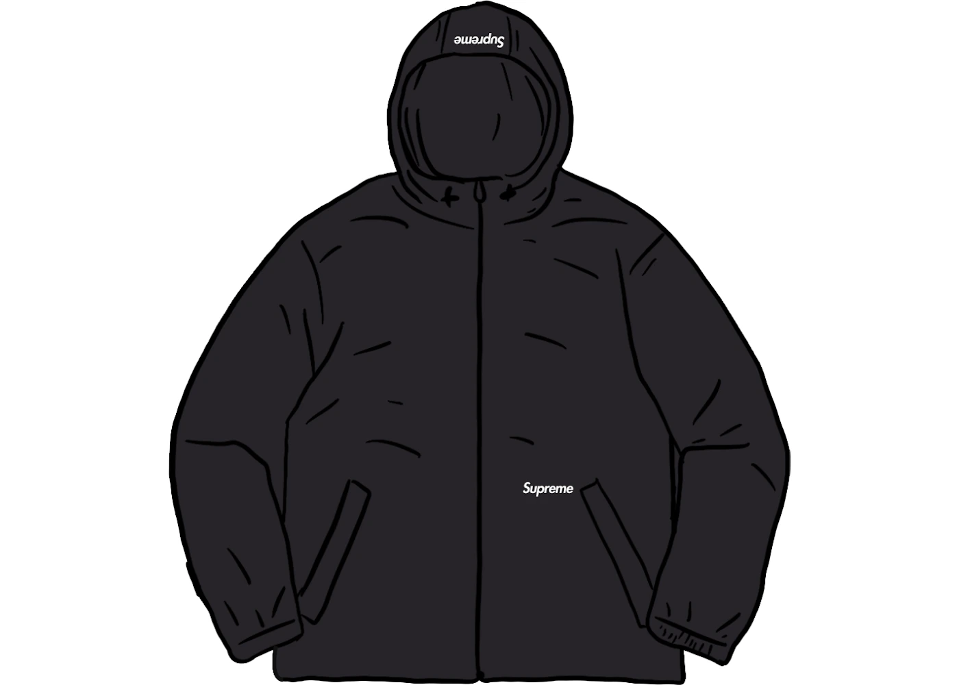 Supreme Reflective Zip Hooded Jacket Black - SS21 Men's - US