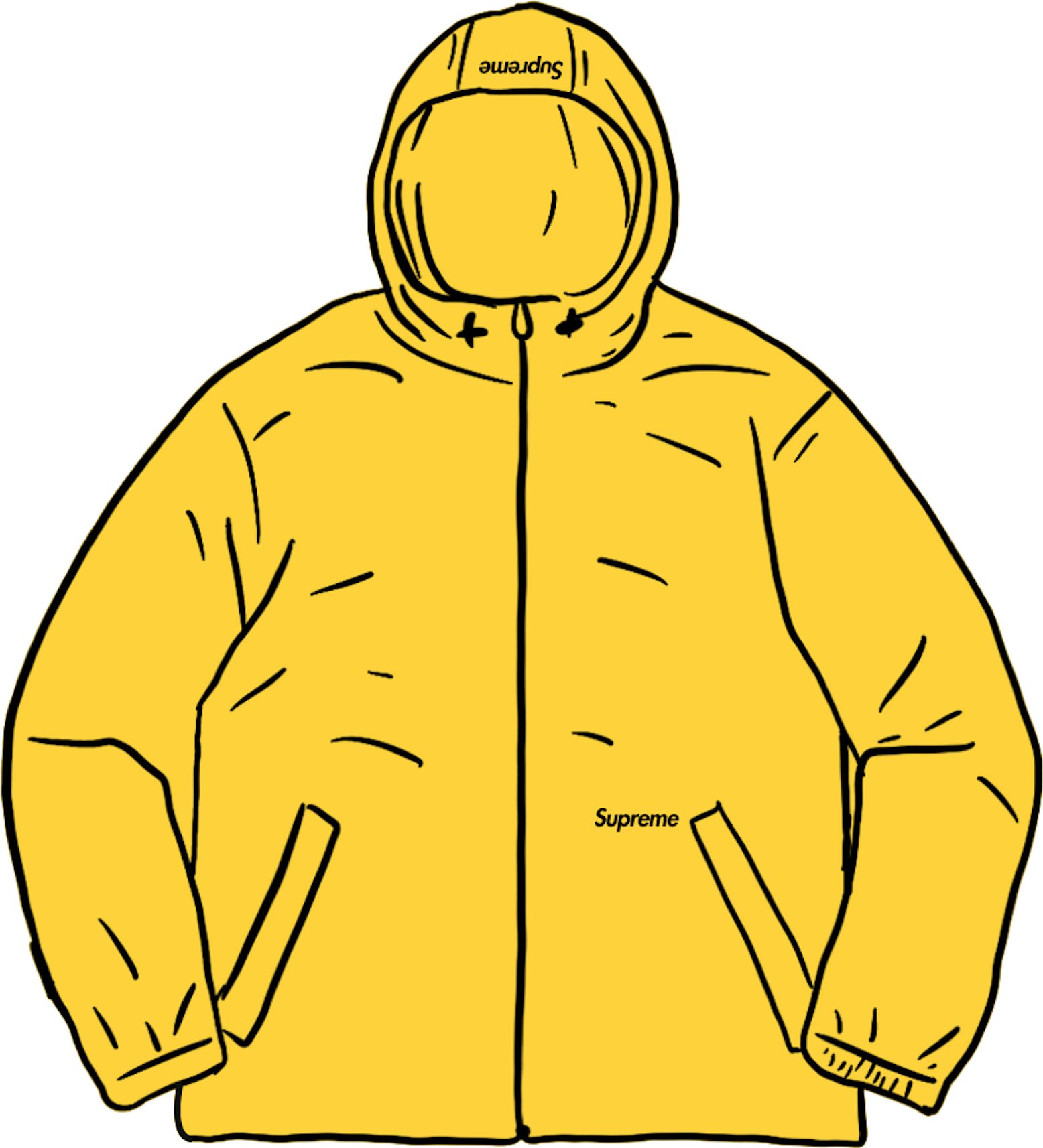 Supreme Reflective Zip Hooded Jacket Yellow Men's - SS21 - US