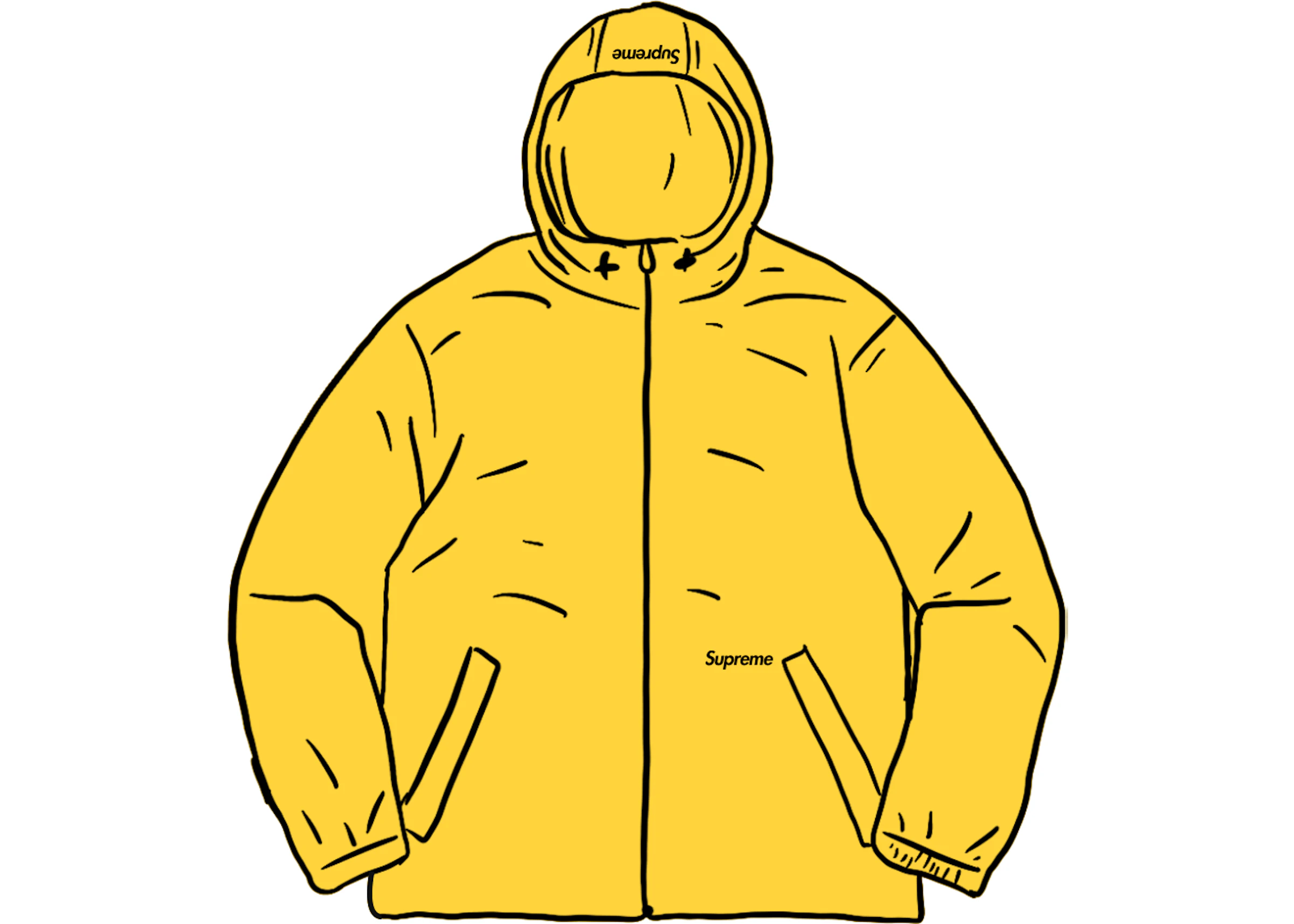 Supreme Reflective Zip Hooded Jacket Yellow