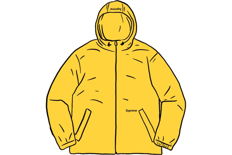 Supreme Reflective Zip Hooded Jacket Yellow