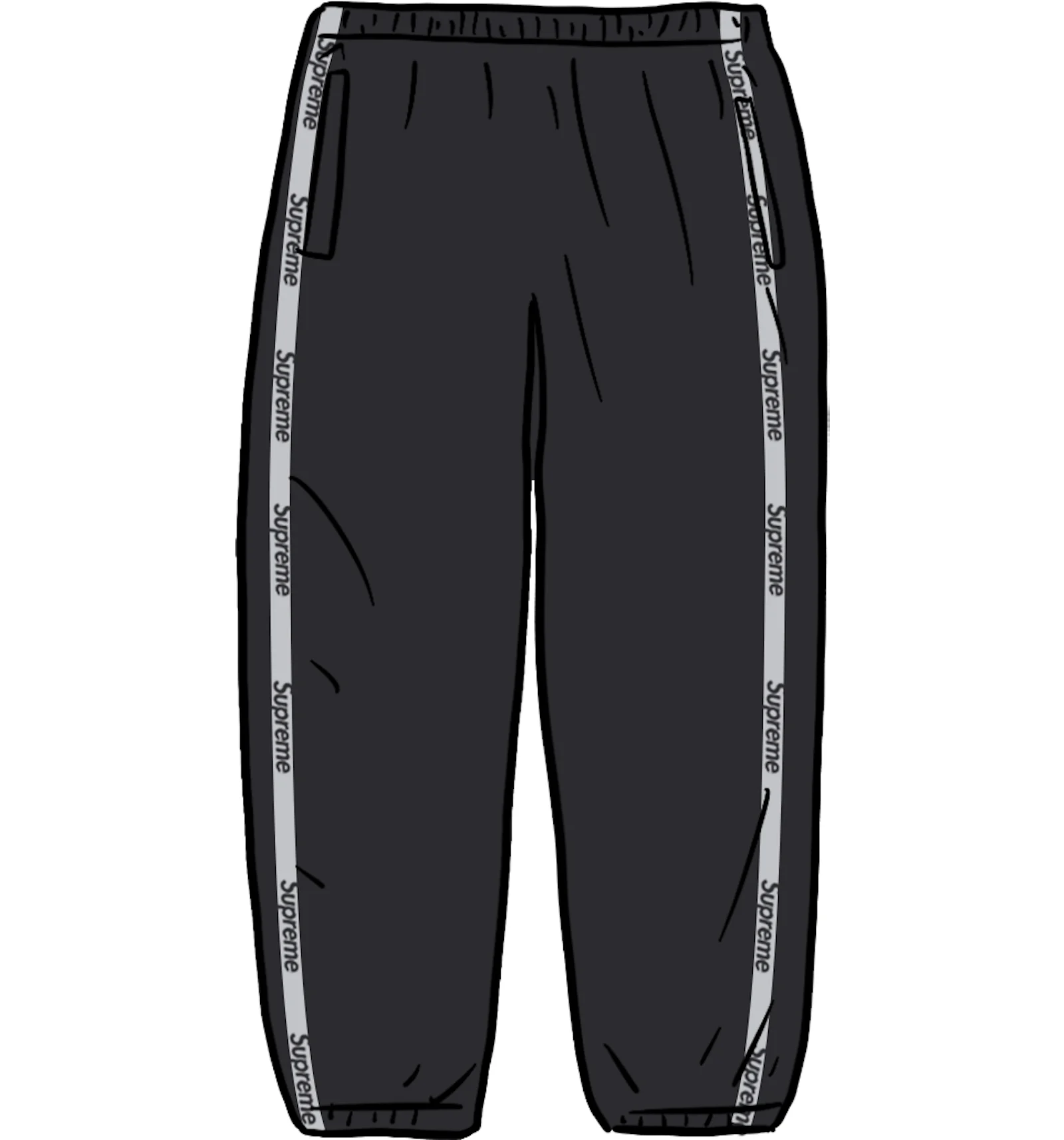 Supreme reflective deals text track pant