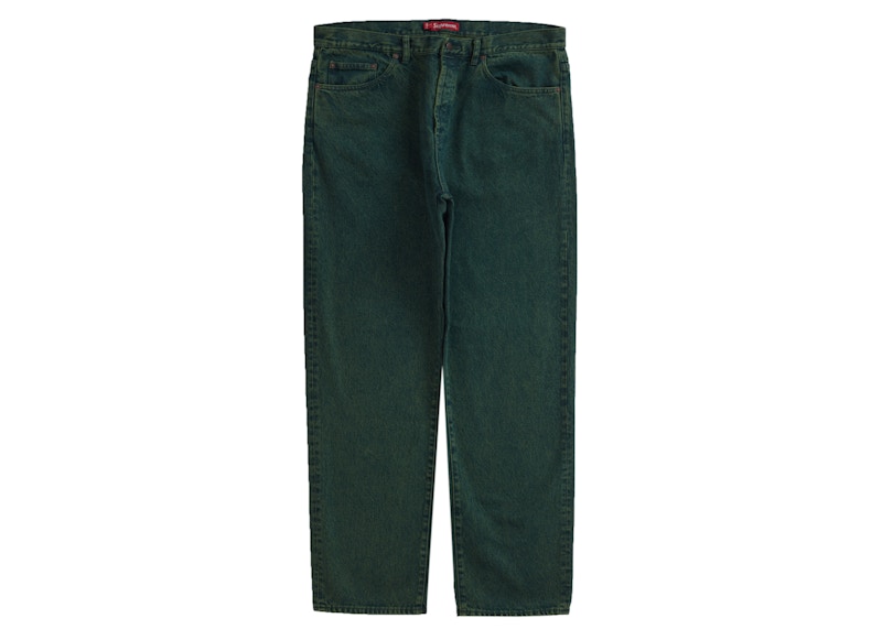 supreme Regular Jean Overdyed Green 36