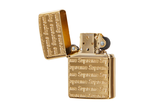 Supreme Repeat Engraved Zippo Gold - FW22 - US