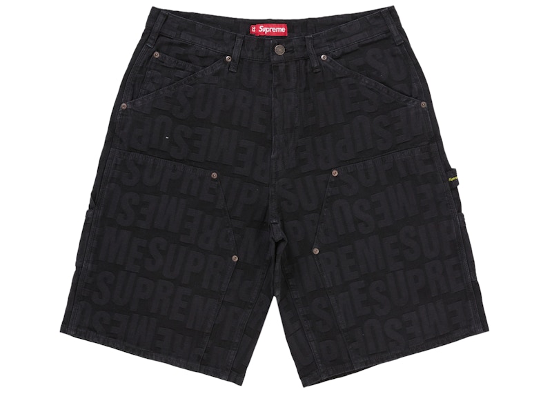 Supreme Repeat Jacquard Double Knee Denim Short Black Men's - US
