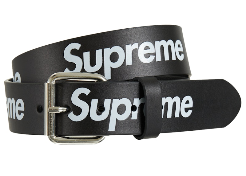 Supreme Repeat Leather Belt BLK S/M | www.hartwellspremium.com